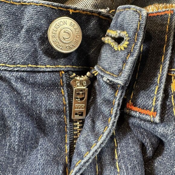 Vintage True Religion Jeans Womens 28 Blue Joey Low Rise Flare Made in USA Y2K - Picture 15 of 16